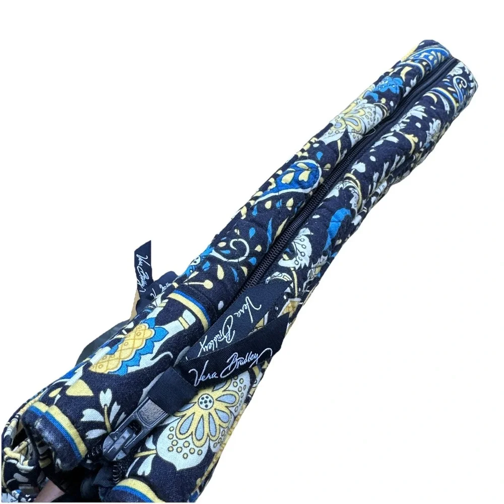 Vera Bradley Ellie Laptop Travel Tote Bag 15x11.5‎ Inch Blue Checkpoint Friendly